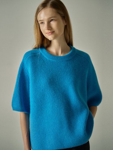 Alpaca Half-Sleeve Knit Top - FACADE PATTERN - Modalova