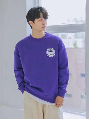 Pastel Color Camping Oversized Fit Sweatshirt - alvinclo - Modalova