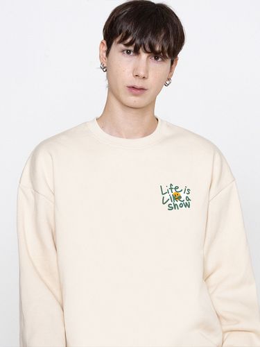 UNISEX] Drawing Letter Flower Smile Sweatshirt - GRAVER - Modalova