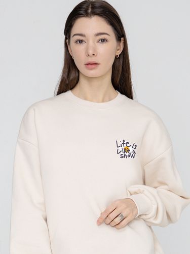 UNISEX] Drawing Letter Flower Smile Sweatshirt - GRAVER - Modalova