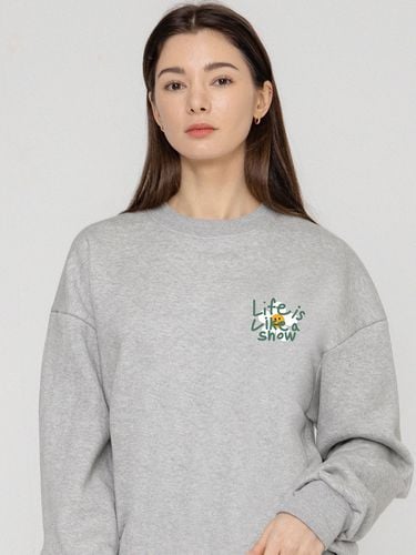 UNISEX] Drawing Letter Flower Smile Sweatshirt - GRAVER - Modalova