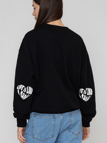 UNISEX] Elbow Life Logo Heart Smile Sweatshirt - GRAVER - Modalova