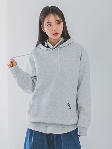 Oversized Hoodie with Plaid Hood - 3colors - alvinclo - Modalova