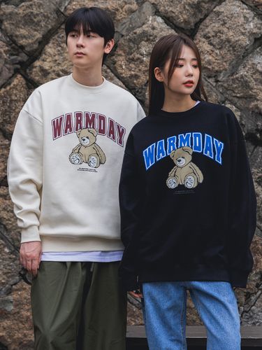 Warm Day Bear Oversized Fit Sweatshirt - 4colors - alvinclo - Modalova