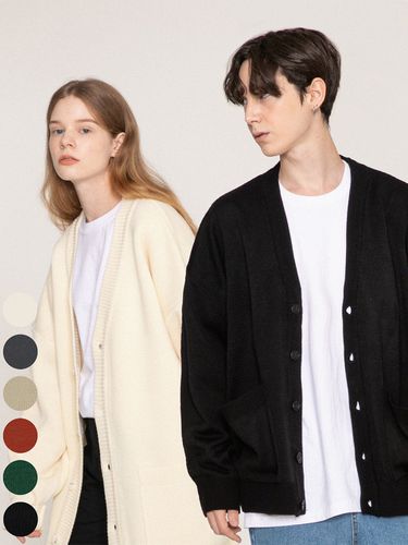 UNISEX] Basic Knit Cardigan (6 Color) - GRAVER - Modalova