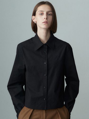 Embroidered Cropped Shirts_Black - RE RHEE - Modalova