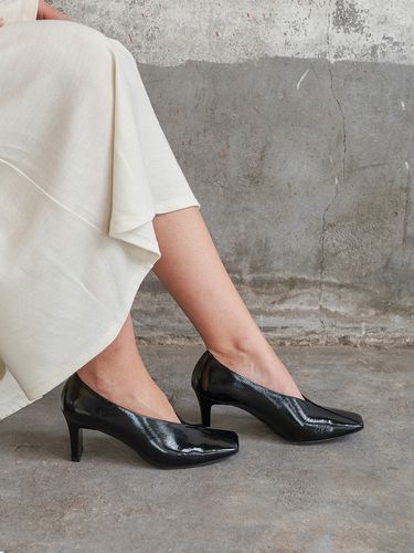 Sasha Leather Pumps_Black - blanc sur blanc - Modalova