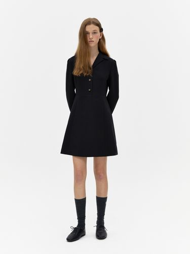 Long-sleeved Button Dress - Black - DEPOUND - Modalova