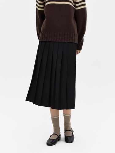 Pleated Midi Skirt - Black - DEPOUND - Modalova