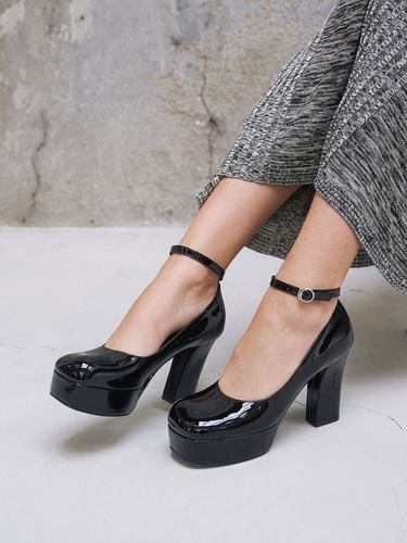 Luna Platform Pumps_Black - blanc sur blanc - Modalova