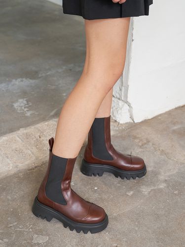 Lucas Chelsea Mid Boots_Brown - blanc sur blanc - Modalova