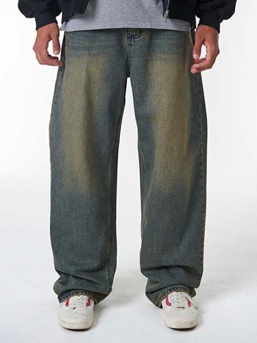 D611 Balloon Fit Washed Denim Pants _ - DEEP SENSE - Modalova