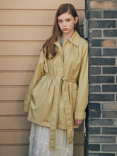 Volume Half Trench Coat - ouel - Modalova