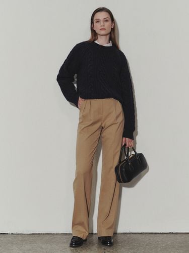 Semi-wide Wool Slacks_Classic Beige - Dunst for WOMEN - Modalova