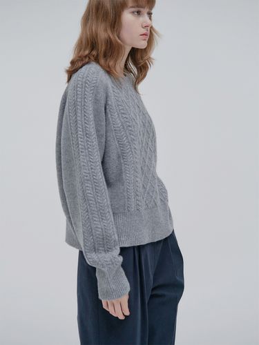 Cable Pullover_Melange Grey - NILBY P - Modalova