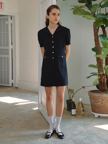 Sailor Collar Dress - Navy - ROLAROLA - Modalova