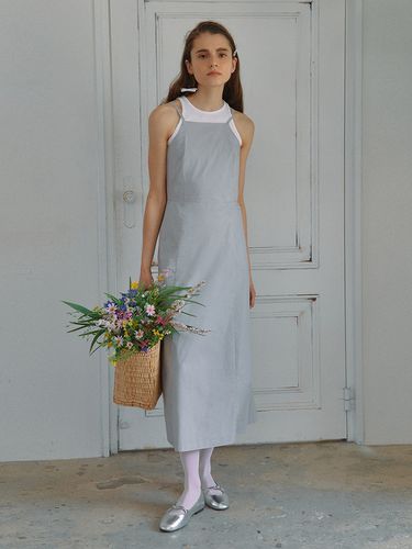 Back Ribbon Sleeveless Dress - Gray - ROLAROLA - Modalova