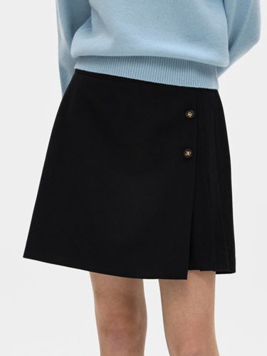 Pleated Mini Wrap Skirt - Black - DEPOUND - Modalova