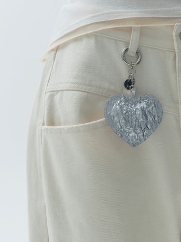 Wrinkle Heart Keyring_Silver - SOFT SEOUL - Modalova