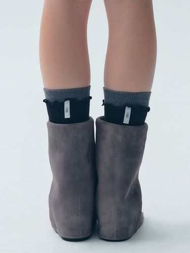 Layered Warmer Socks Set_Gray Black - SOFT SEOUL - Modalova