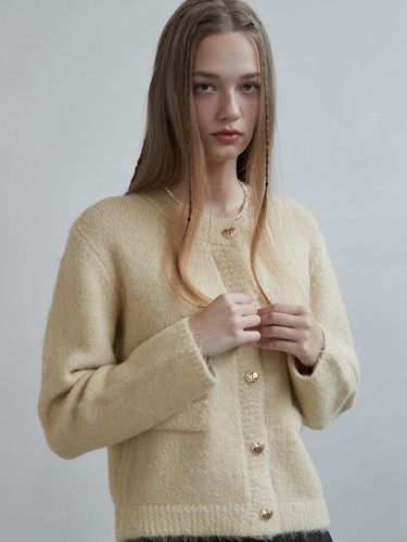 Round Heart Boucle Cardigan - inusway - Modalova