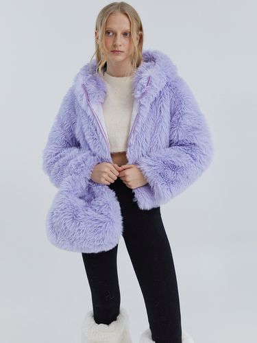 Comely Soft Fur Cropped Hoodie Jacket () - molliolli - Modalova