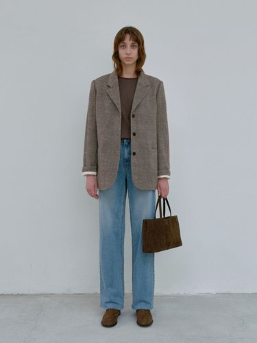 Wool Single Jacket_Brown - MOIA - Modalova