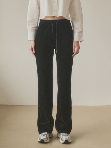 Belo Ribbed Bootcut Banded Pants - Siyazu - Modalova