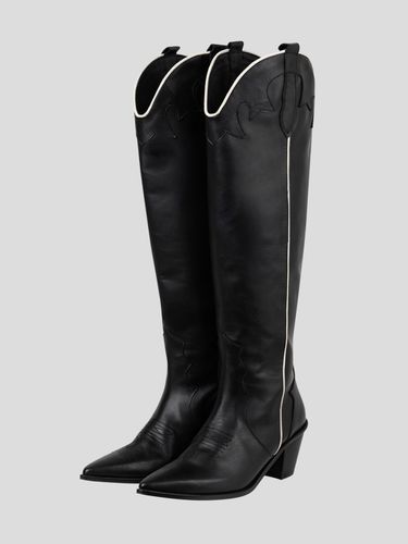 Stitch Western Long Boots_Black - Porta - Modalova