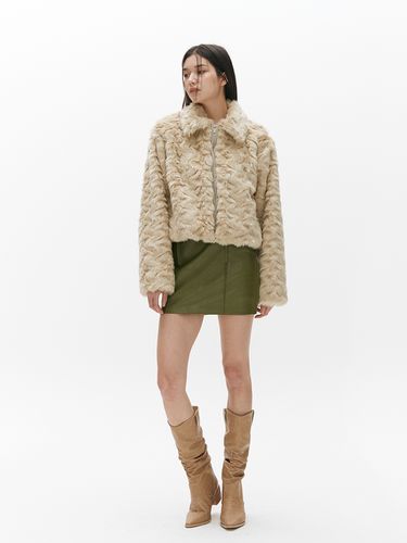 Leahter Dart Mini Skirt_Khaki - ASURA - Modalova