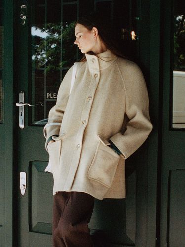 Highneck Half Coat in M/Beige VW3WH023-9U - RAIVE - Modalova