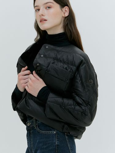 Collarless Down Jacket - Black - HACIE - Modalova