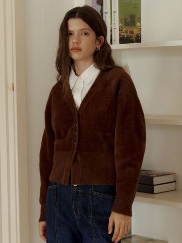 Hairy Cardigan_Brown - a.t.corner - Modalova