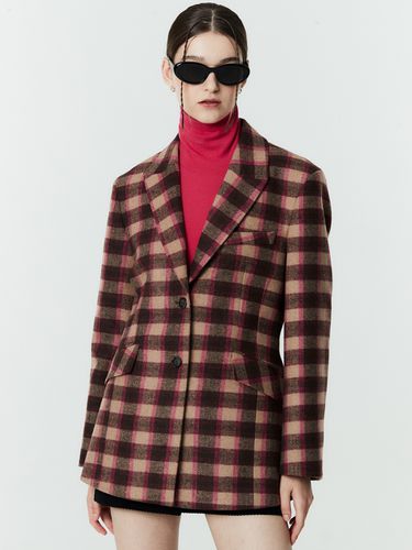 Woman Wool Check Single Fitted Jacket [] - COQUET - Modalova