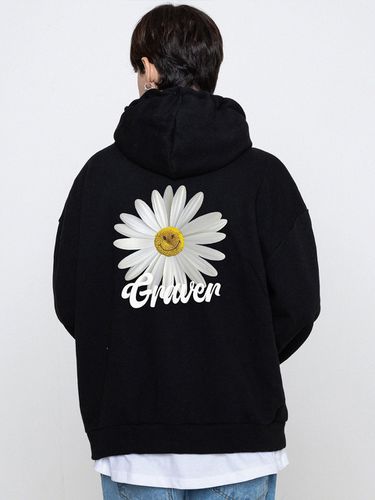 UNISEX] Back Daisy Flower Smile Hoodie Zip Up - GRAVER - Modalova