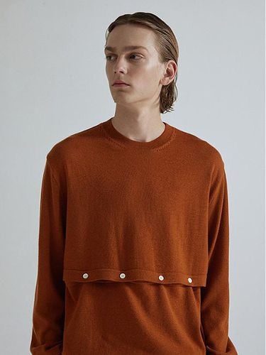 Merino Wool Slit Button Sweater - whatever we want - Modalova