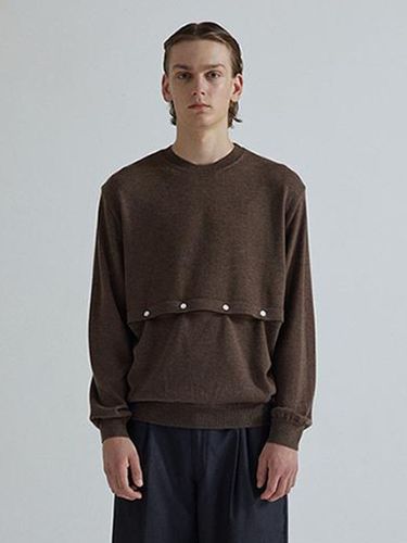 Merino Wool Slit Button Sweater _ - whatever we want - Modalova