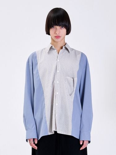 Mix Check Fabric Shirt _ Blue - LA MER MA MAISON - Modalova