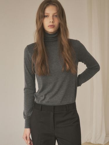 Wool Turtleneck Knit - Gray - Siyazu - Modalova