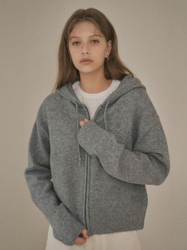 Essential Knit Hoodie Zip Up - Gray - Siyazu - Modalova