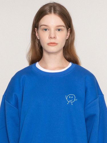 Line Drawing Dot Sweatshirts_Cobalt Blue - GRAVER - Modalova