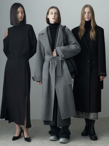 Wool Blend Coat_Black - RE RHEE - Modalova