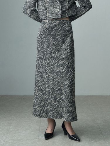 Slim Tweed Maxi Skirt - RE RHEE - Modalova