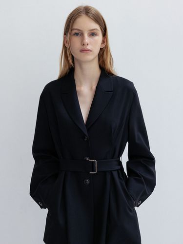 Herringbone Belted Tailored Jacket - JOY GRYSON - Modalova