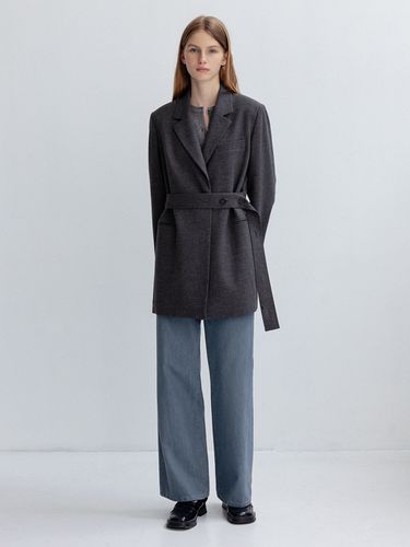 Wool Blend Belted Jacket - JOY GRYSON - Modalova