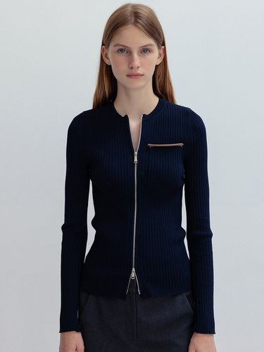 Zip-up Slim Knit Cardigan - JOY GRYSON - Modalova