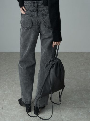 Straight Denim Pants - Stone Black - RE RHEE - Modalova