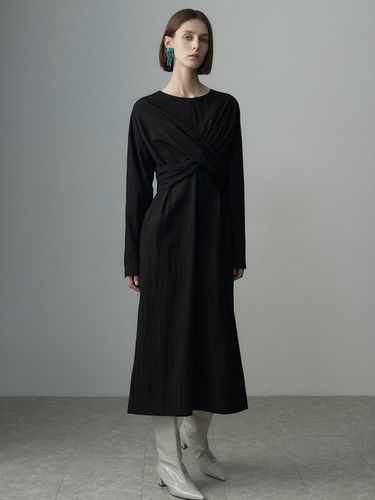 Twisted Draped Dress - Black - RE RHEE - Modalova