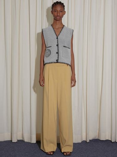 Pintuck Wide Pants - Yellow - Enor - Modalova