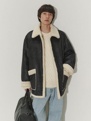 Reversible Shearling Jacket _ Black - Dunst for MEN - Modalova